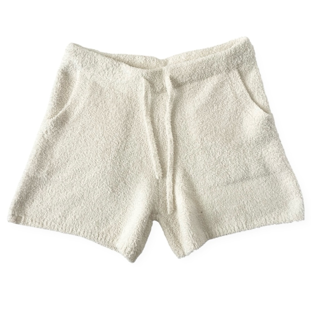 Barefoot Dreams Eco CozyChic Hoodie Lounge Shorts Almond womens small ivory cozy